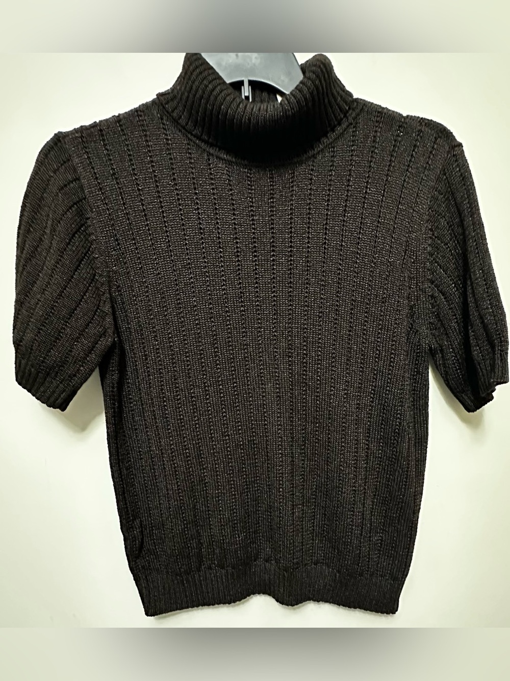 Liz Claiborne Collection Silk Blend Knit Short Sleeve Turtleneck Sweater L
